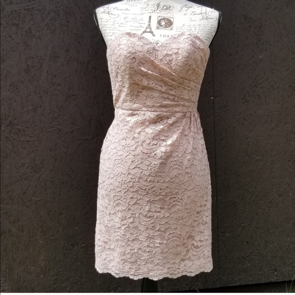 David's Bridal sz 4 blush pink lace dress
